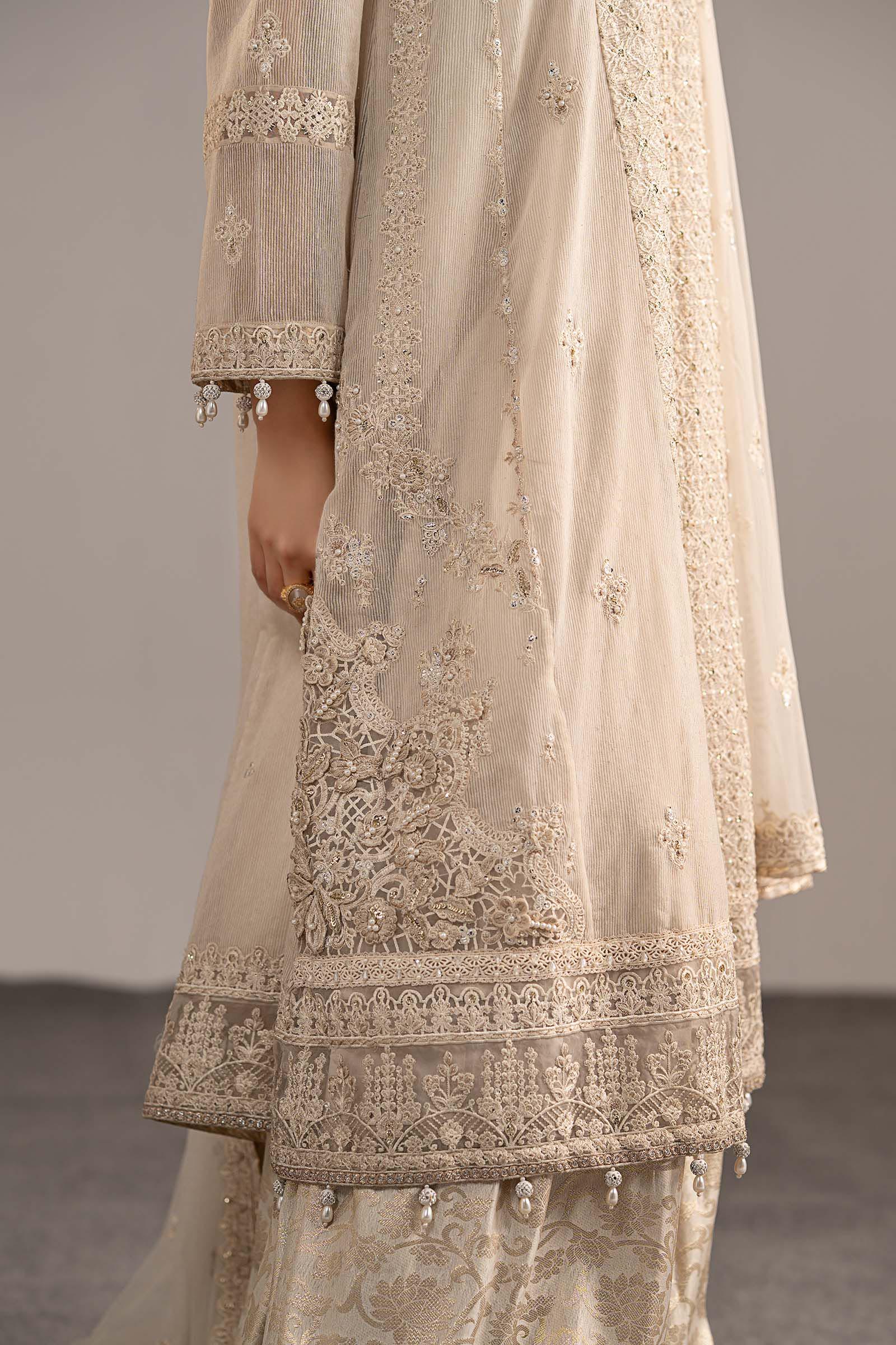 3 Piece Embroidered Cotton Net Suit