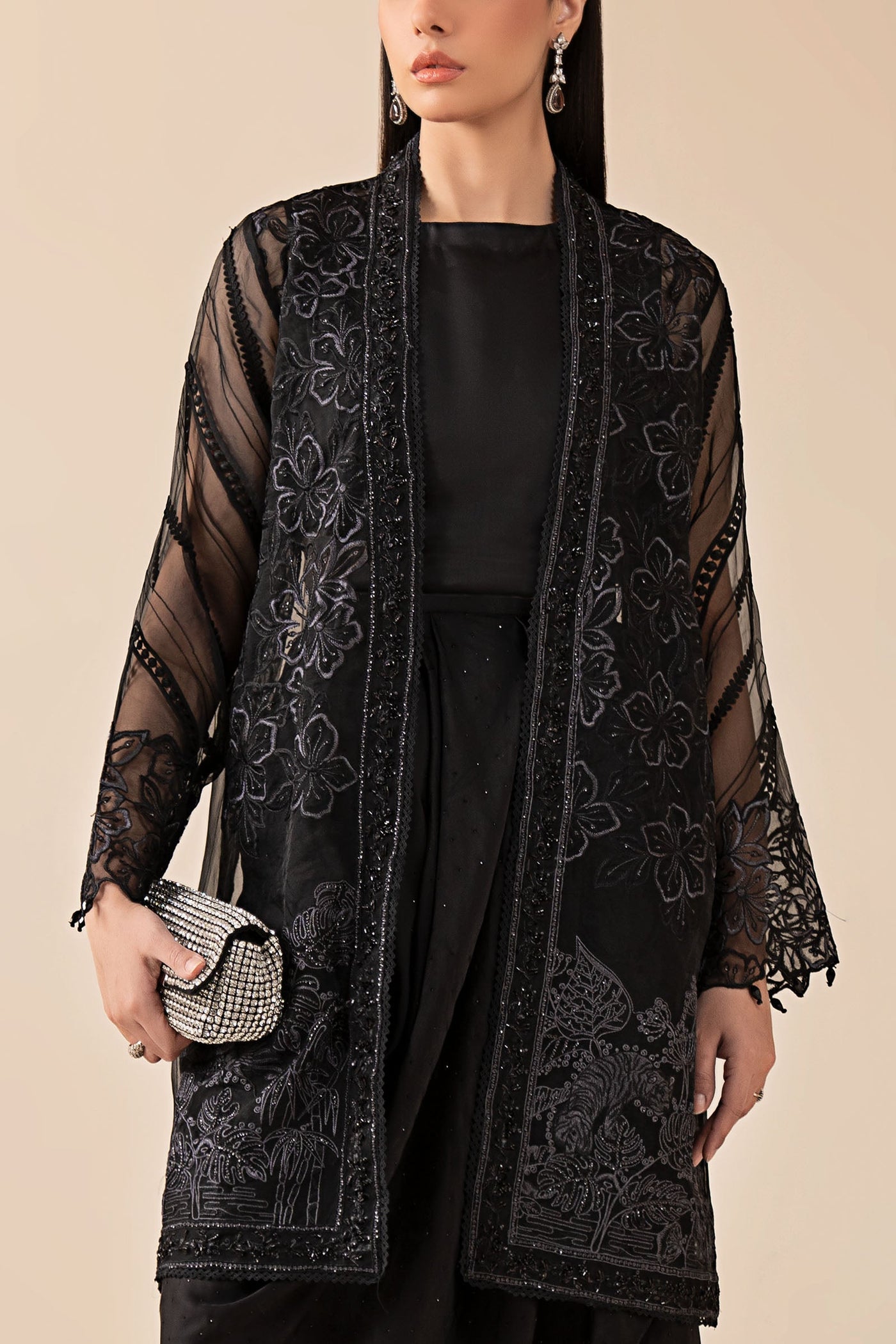 4 Piece Embroidered Organza Suit