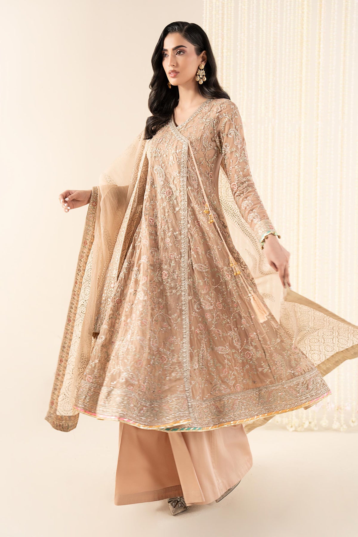 3 Piece Embroidered Net Suit
