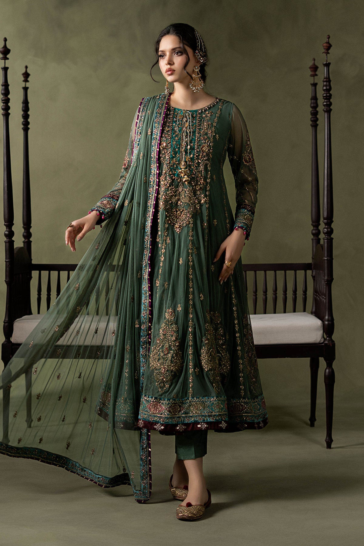 3 Piece Embroidered Net Suit
