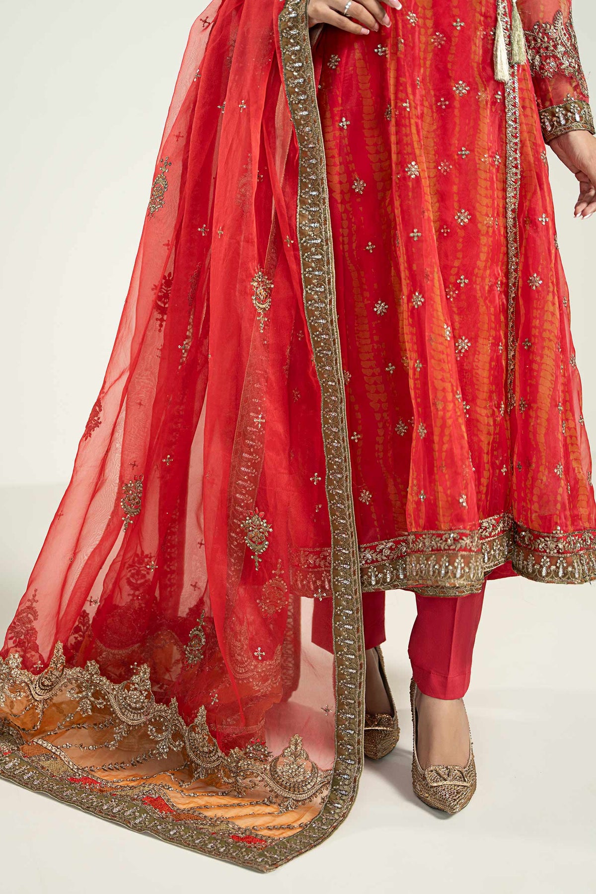 3 Piece Embroidered Frock