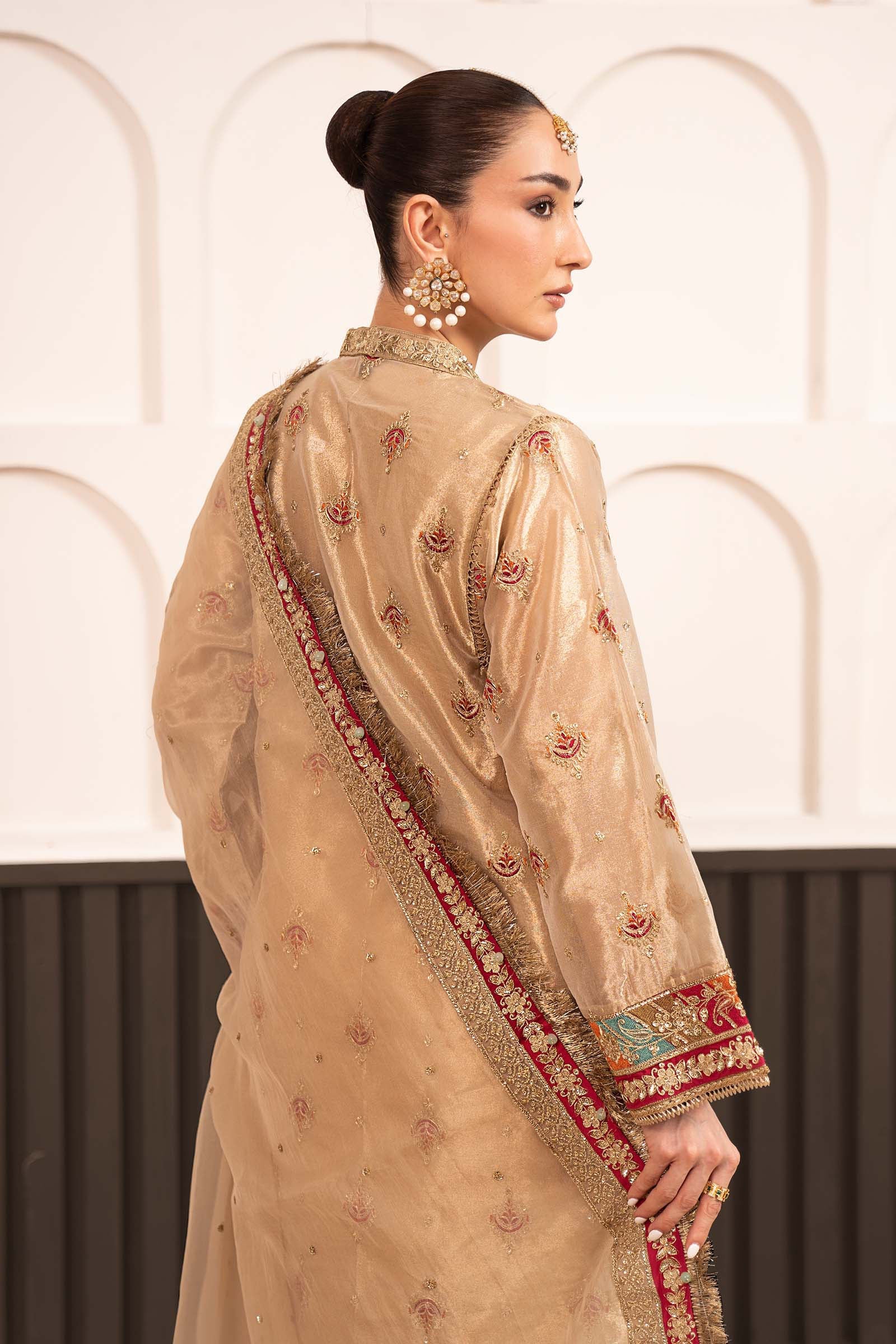 3 Piece Embroidered Tissue Suit
