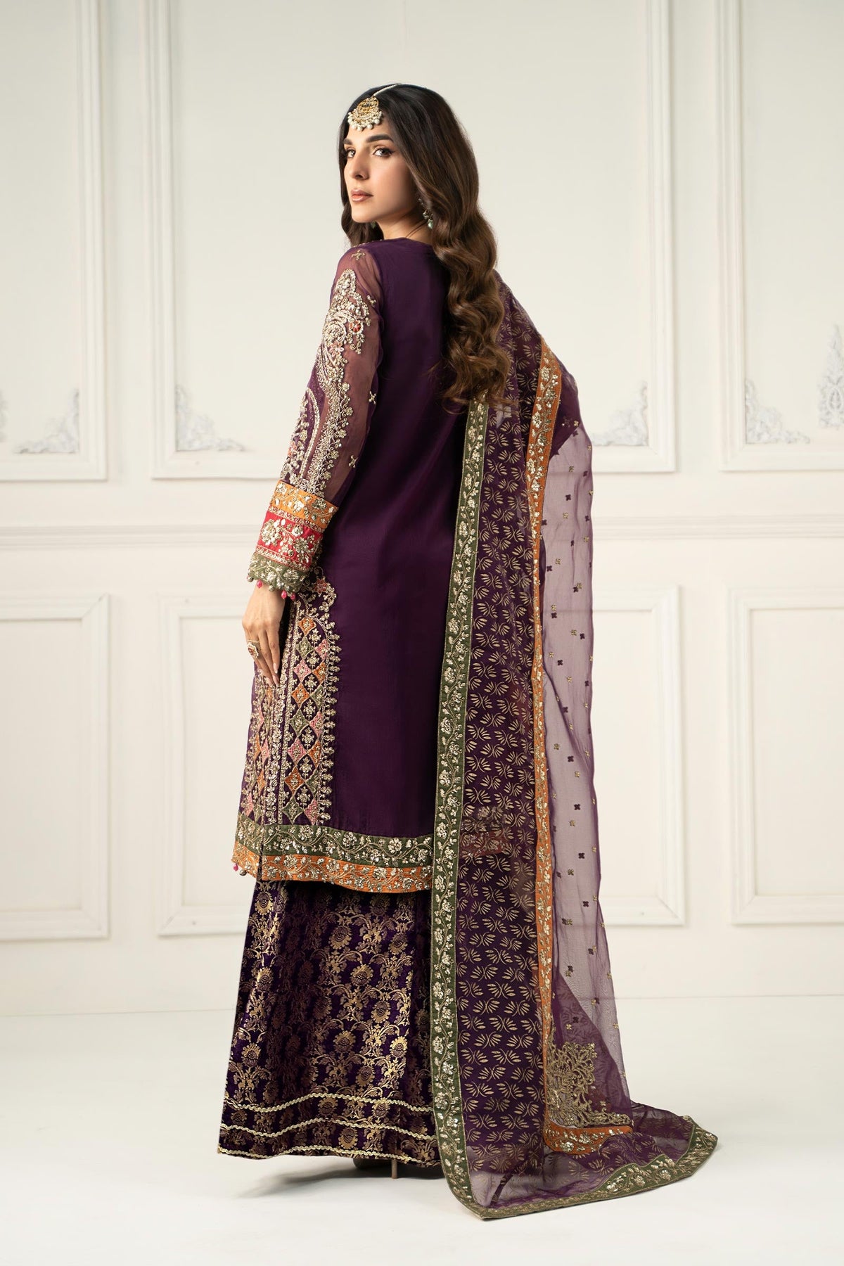 3 Piece Embroidered Organza Suit
