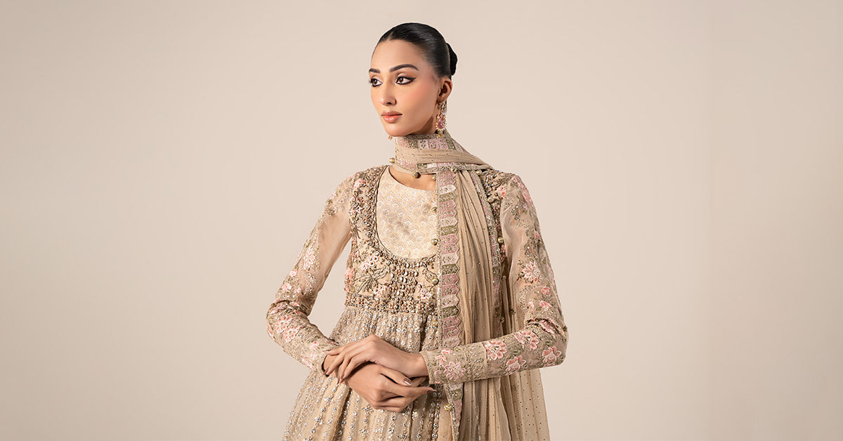 3 Piece Embroidered Organza Suit