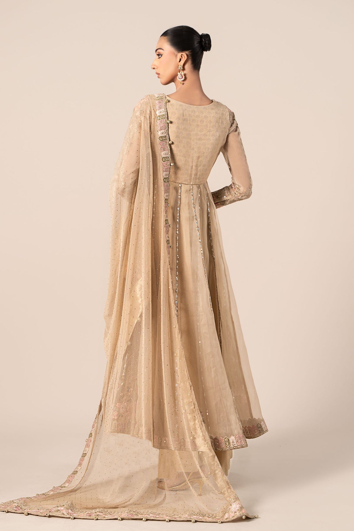 3 Piece Embroidered Organza Suit