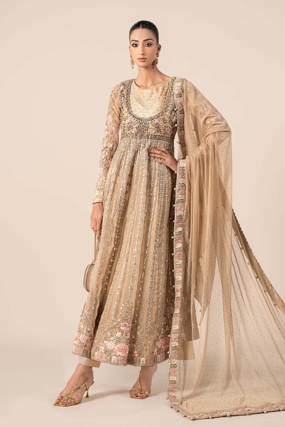 3 Piece Embroidered Organza Suit