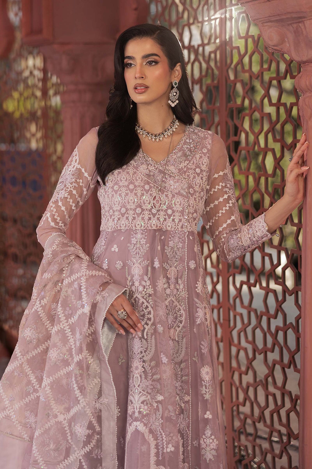 3 Piece Embroidered Organza Suit