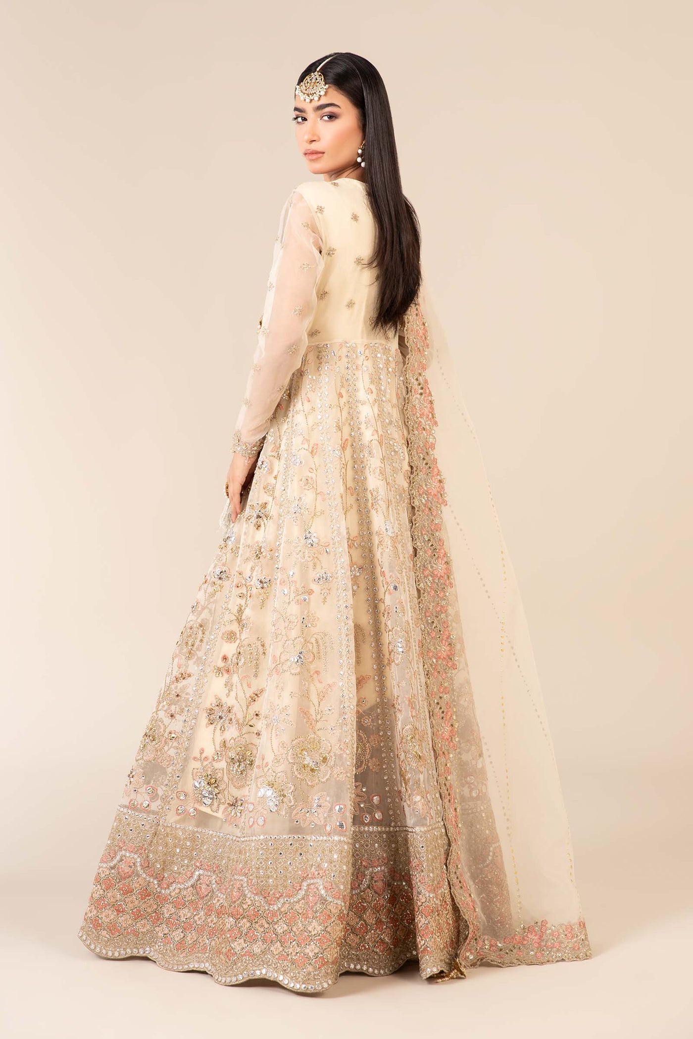 3 Piece Embroidered Organza Suit
