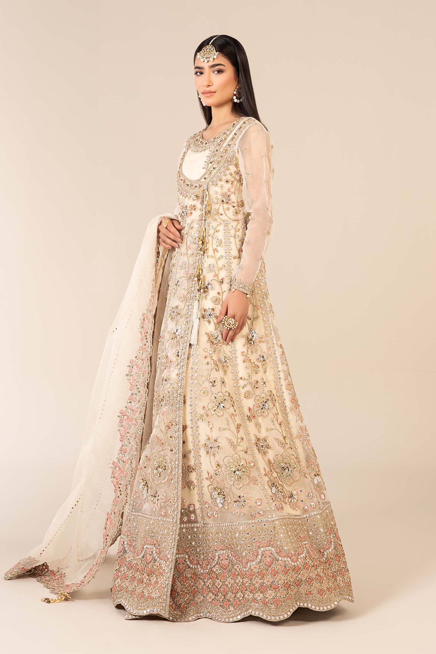 3 Piece Embroidered Organza Suit