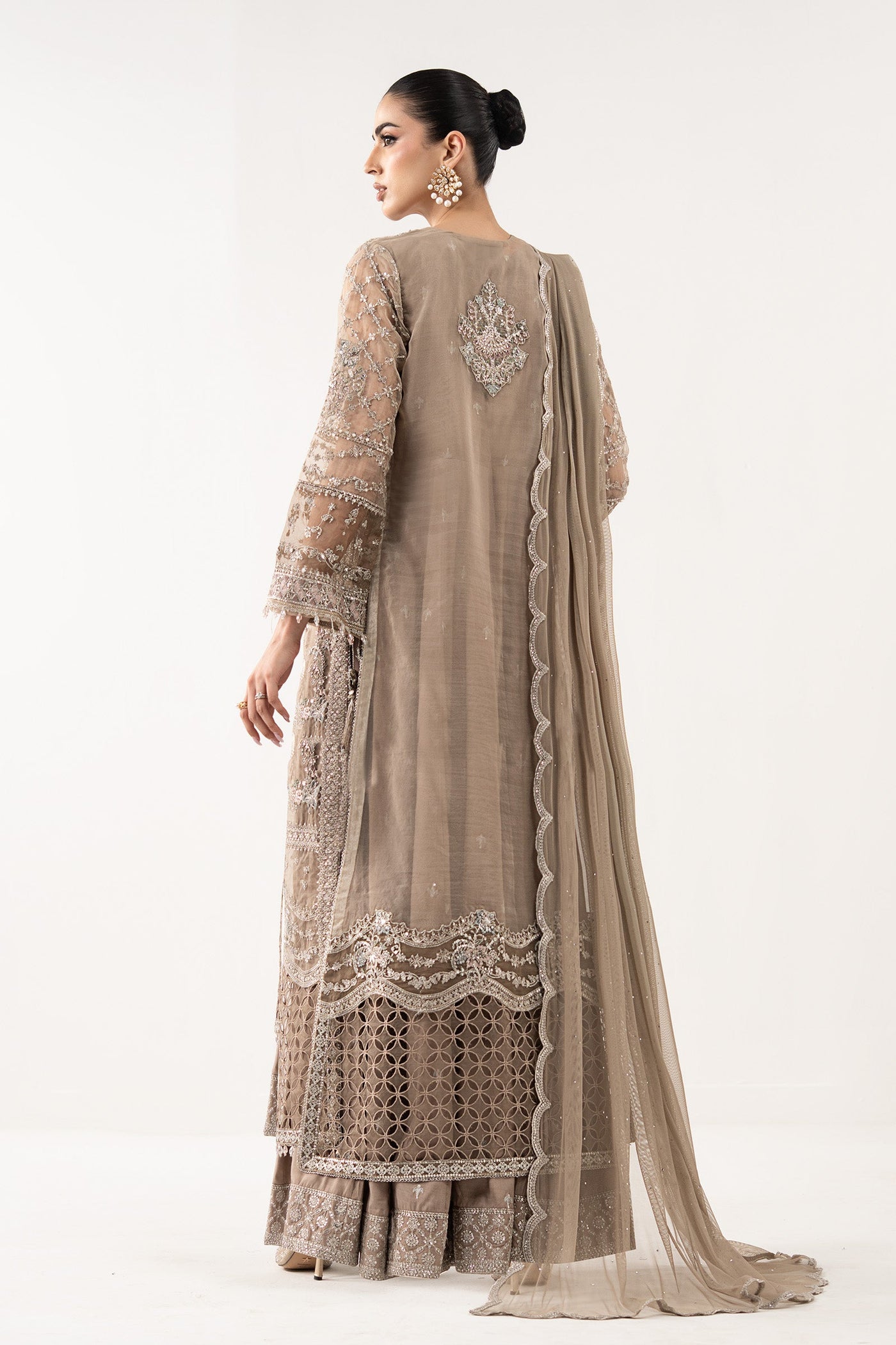3 Piece Embroidered Organza Suit