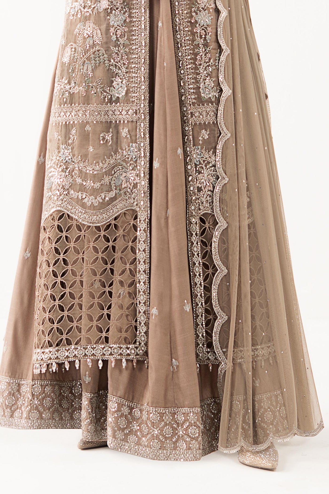 3 Piece Embroidered Organza Suit