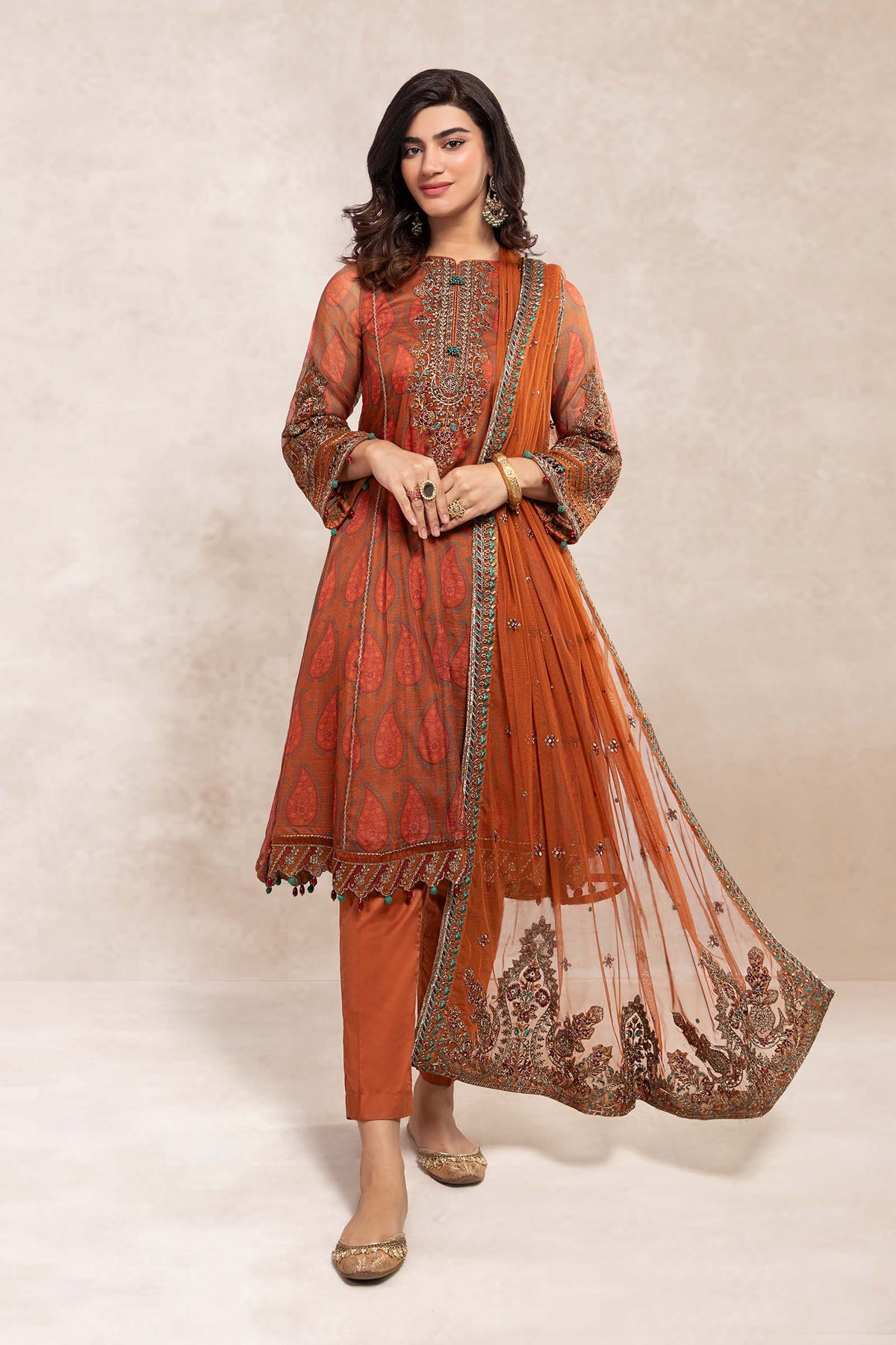 3 Piece Embroidered Suit