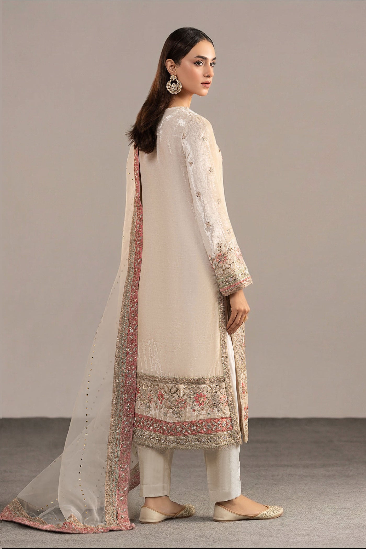 3 Piece Embroidered Velvet Suit