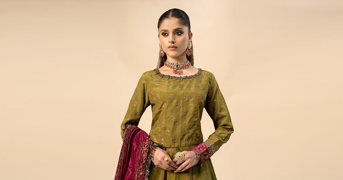 Plain Chiffon Dupatta with Trimmings