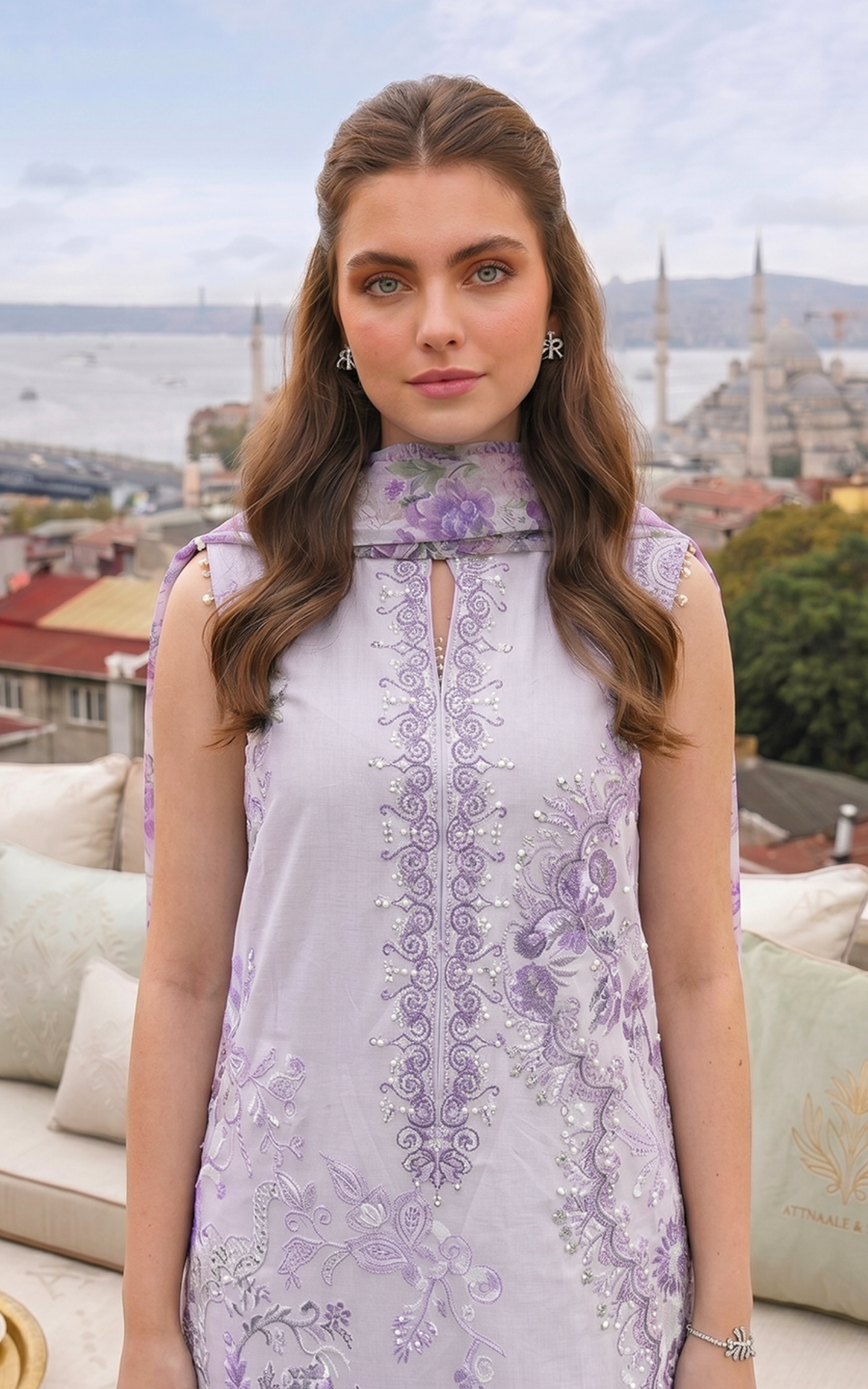 Lilac River (SL26-02) | 3pcs Embroidered Stitched Summer