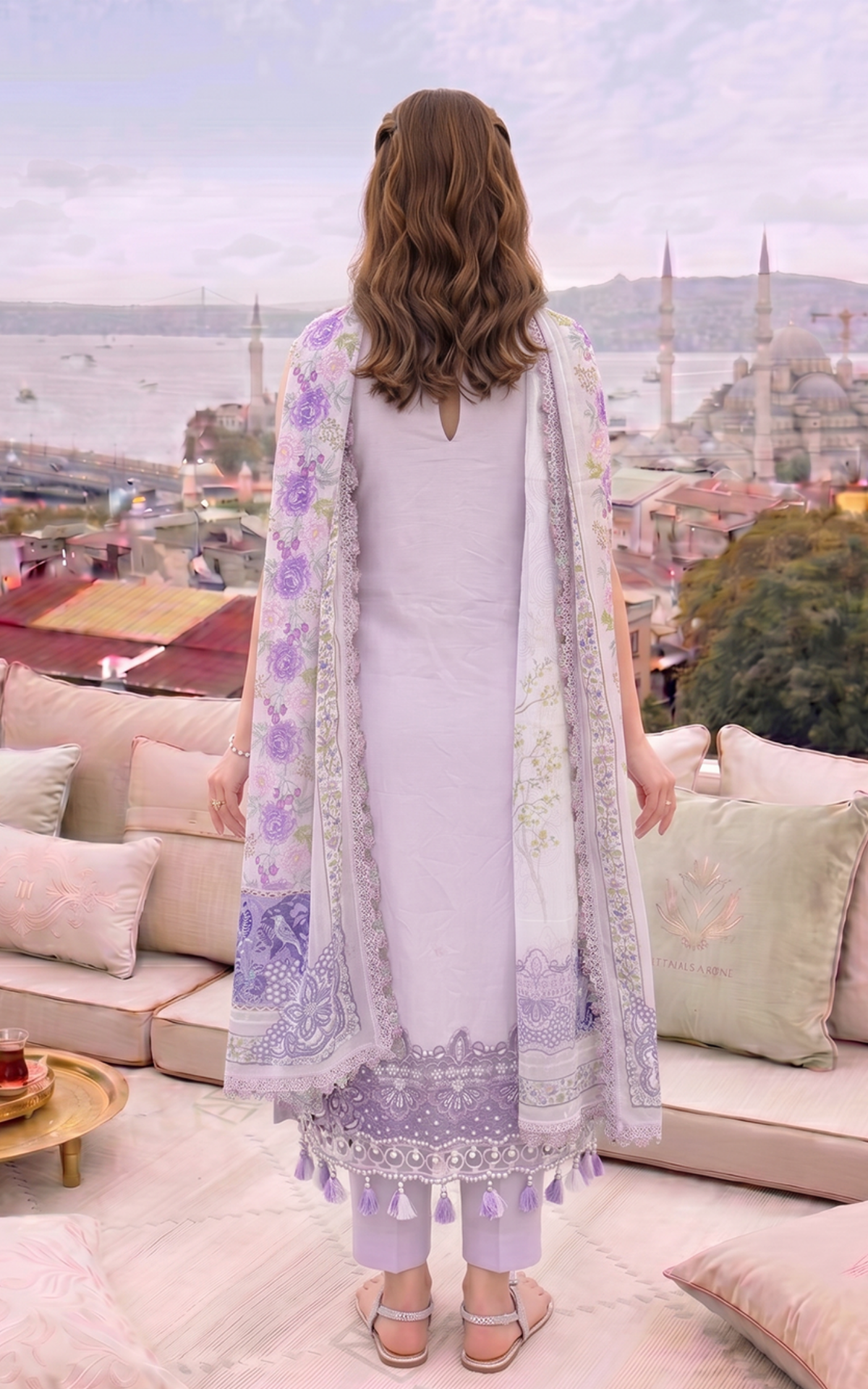Lilac River (SL26-02) | 3pcs Embroidered Stitched Summer
