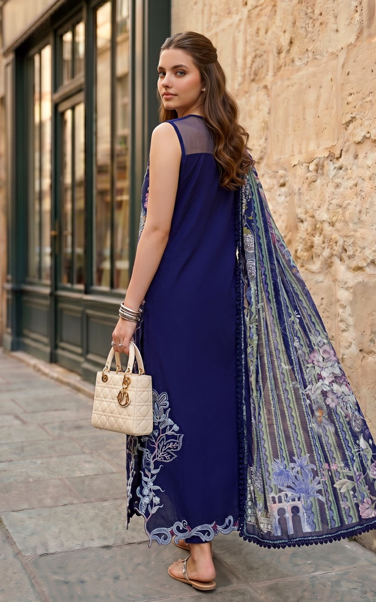 Scarlet Blue (SL26-04) | 3pcs Embroidered Stitched Summer