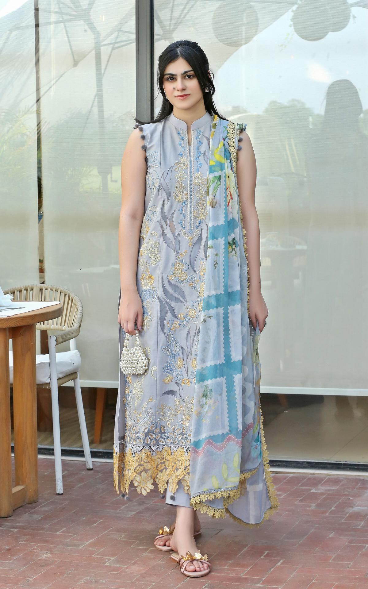 Ash Elegance (SL26-07) | 3pcs Embroidered Stitched Summer