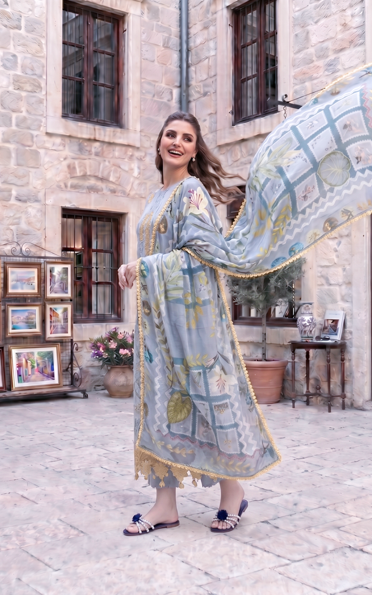 Ash Elegance (SL26-07) | 3pcs Embroidered Stitched Summer