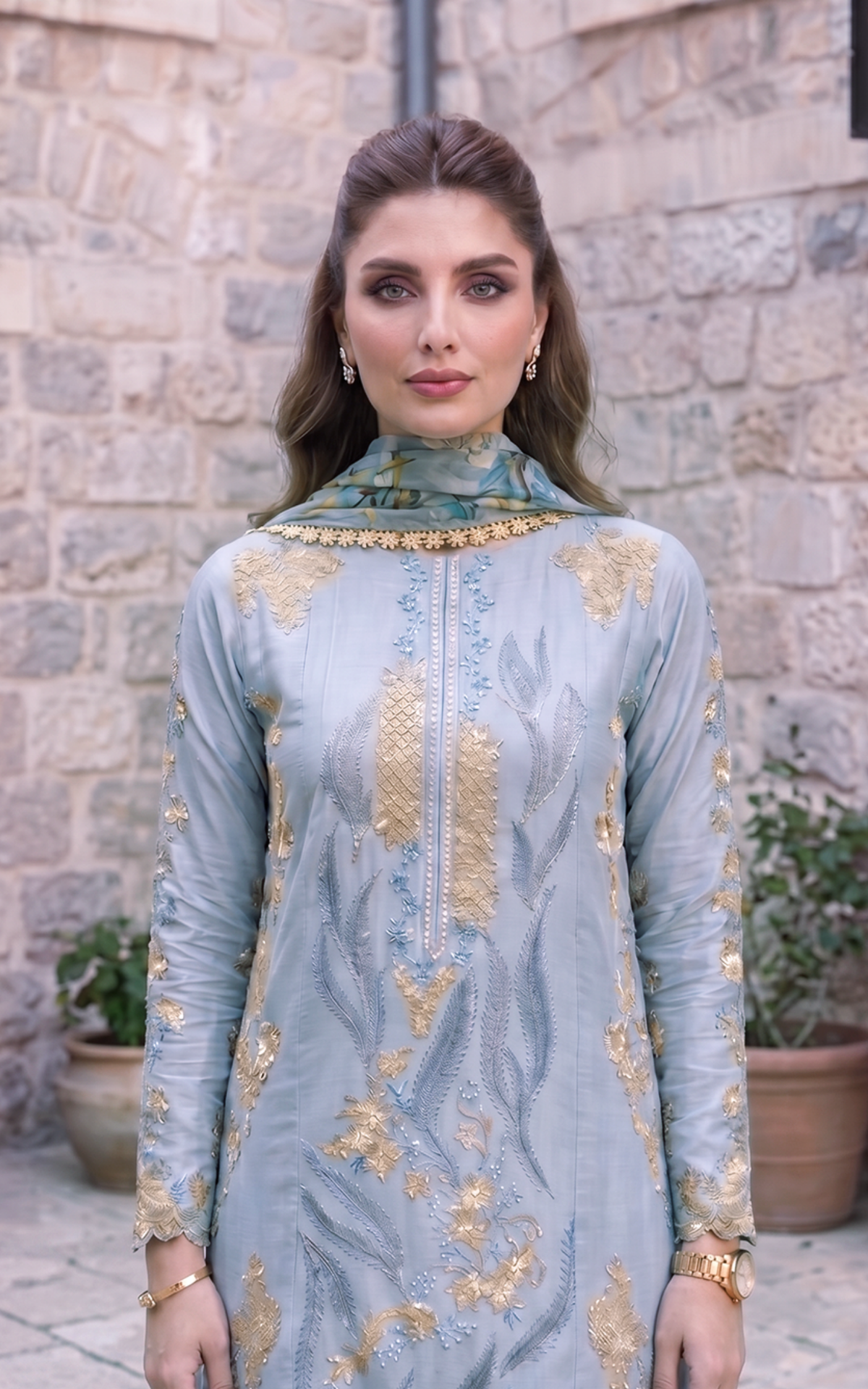 Ash Elegance (SL26-07) | 3pcs Embroidered Stitched Summer
