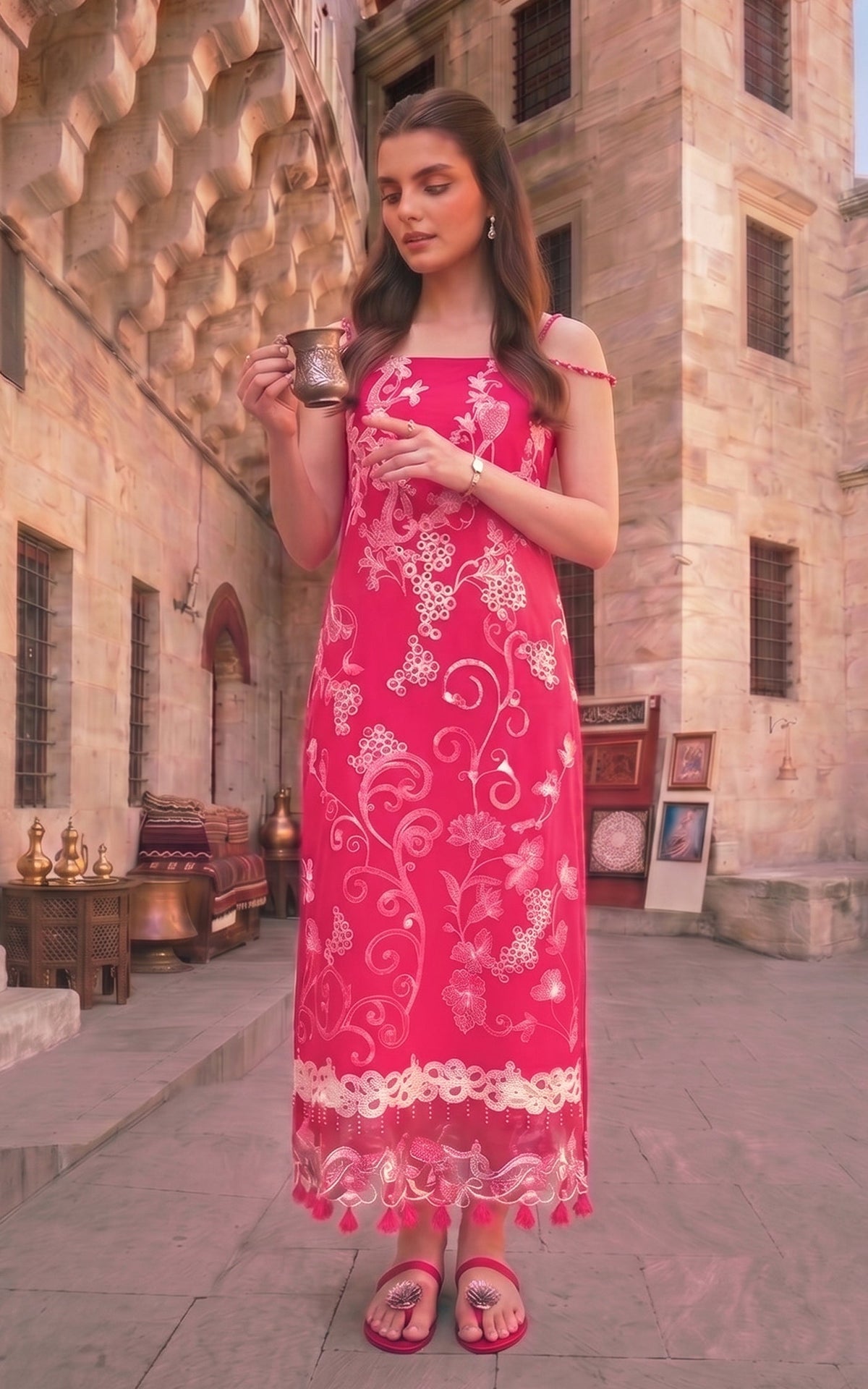 Fuchsia Allure (SL26-09) | 3pcs Embroidered Stitched Summer