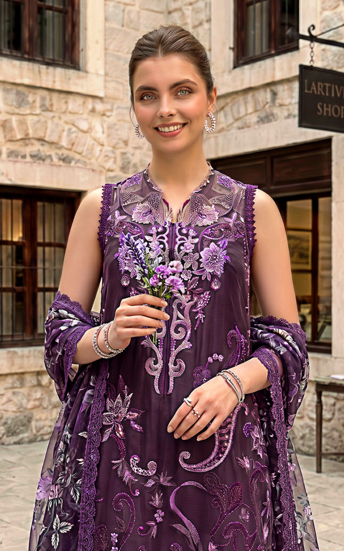 Plum Royale (SL26-10) | 3pcs Embroidered Stitched Summer