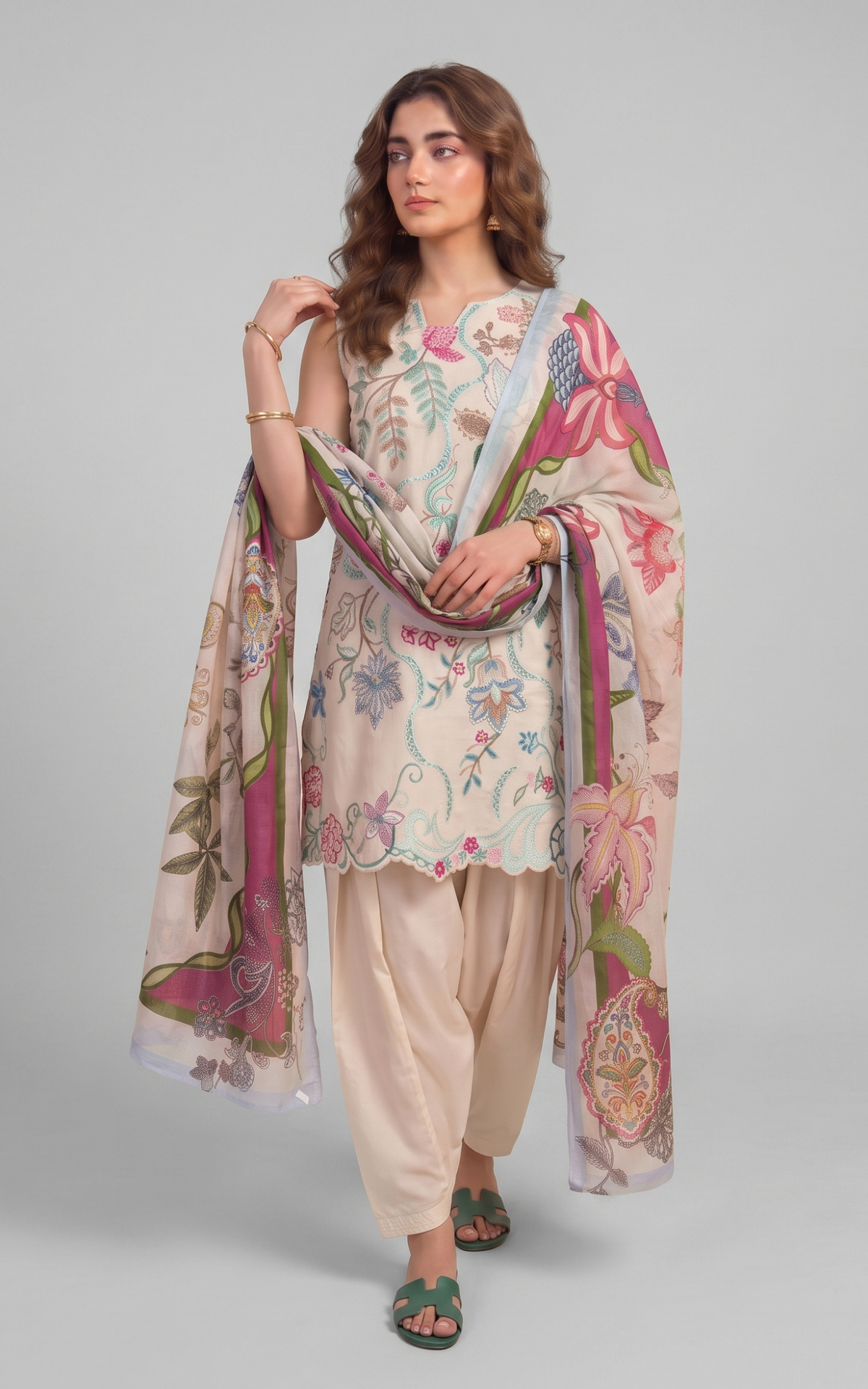 Nude Majesty (SL26-11) | 3pcs Embroidered Unstitched Summer