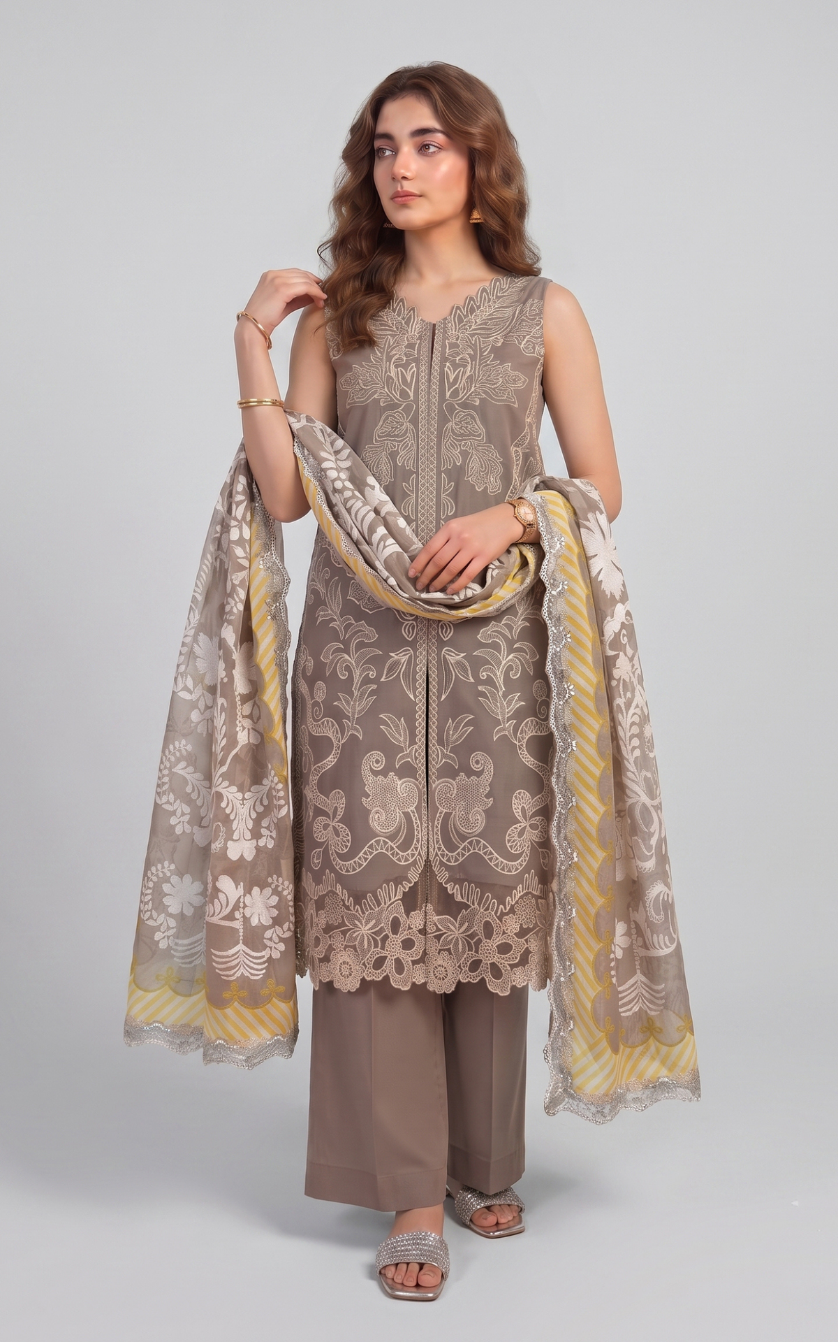 Grey Sea (SL26-12) | 3pcs Embroidered Unstitched Summer