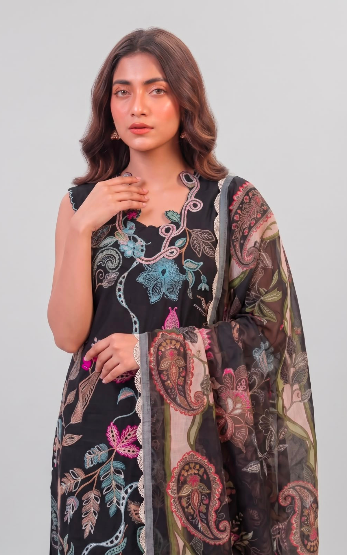 Black Sand (SL26-13) | 3pcs Embroidered Unstitched Summer