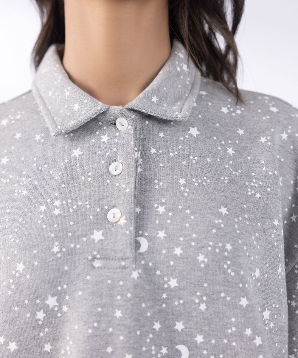 Printed Henley Shirt