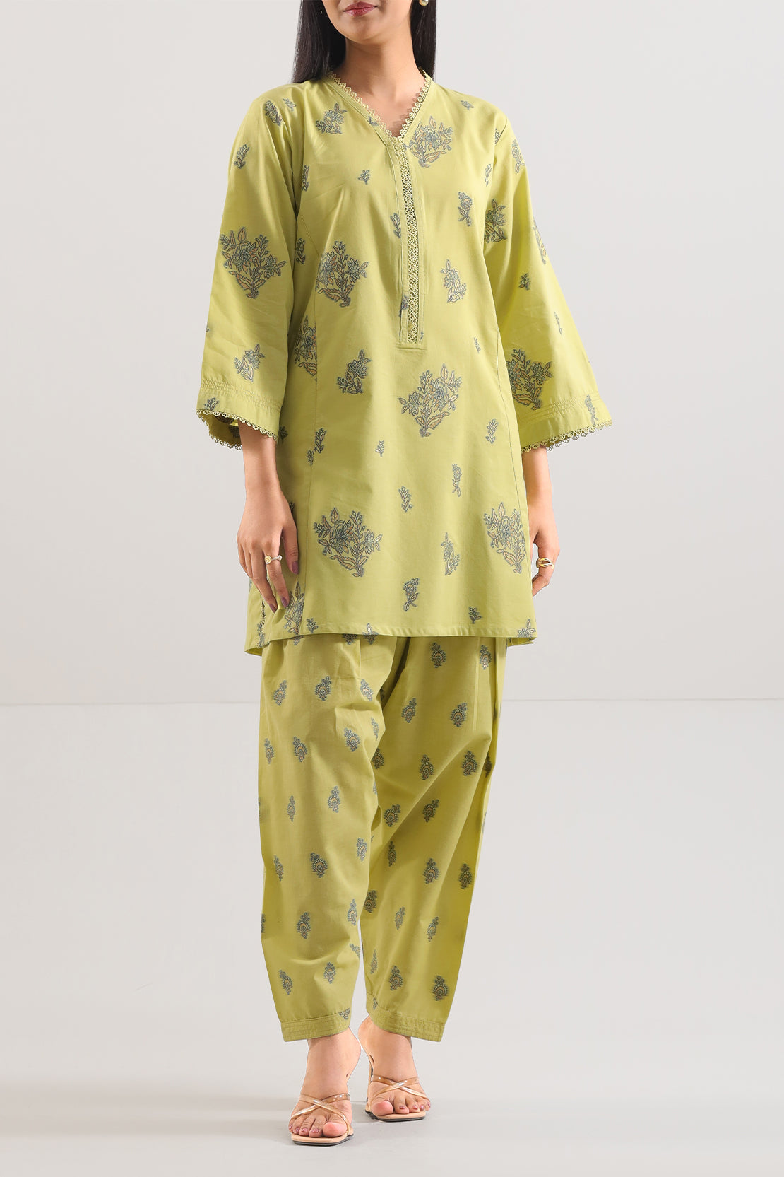 Cotton Jacquard Stitched 2 Piece (Shirt/Trouser)103175