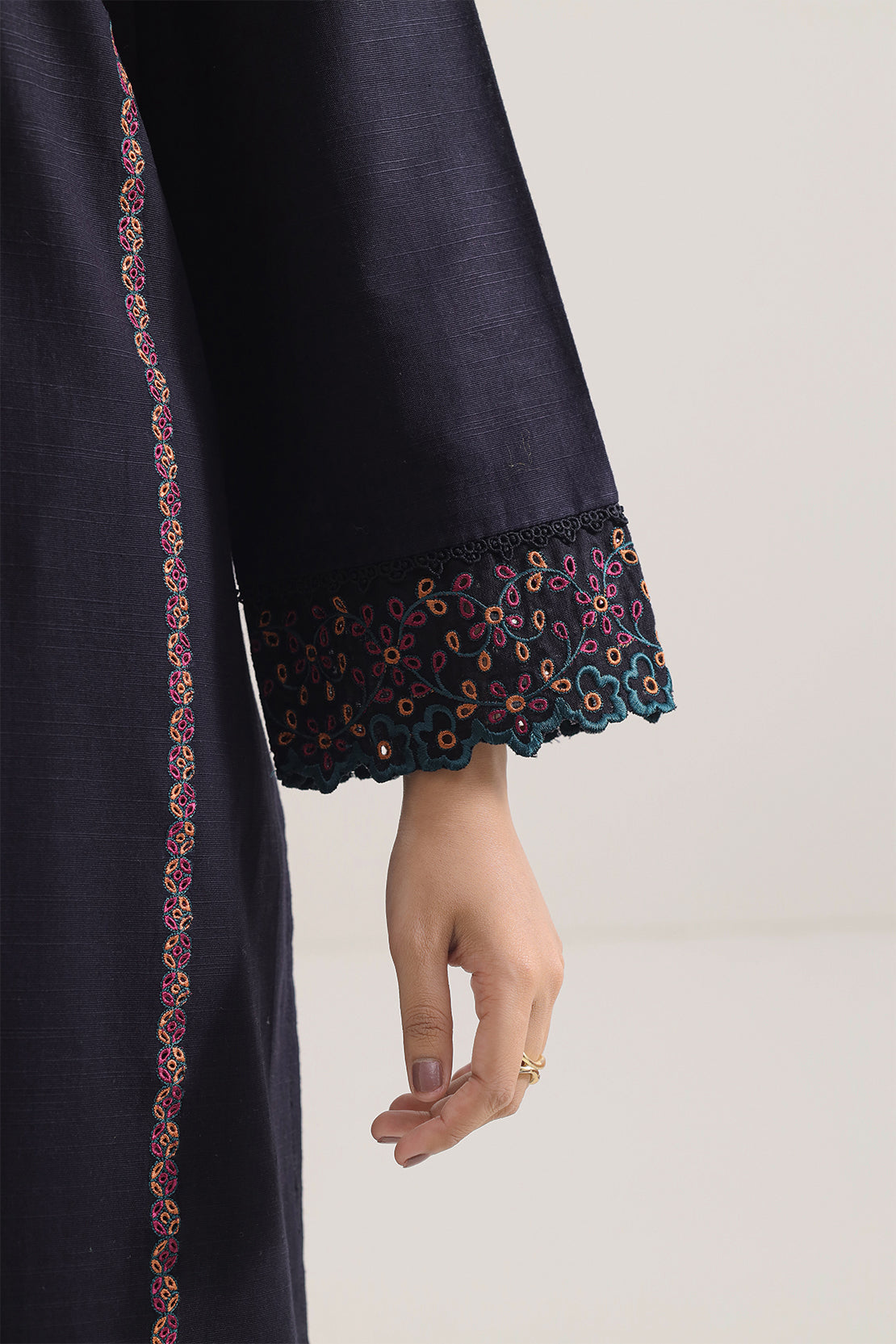 Solid Embroidered Khaddar Stitched 2 Piece (Shirt/Trouser)108590