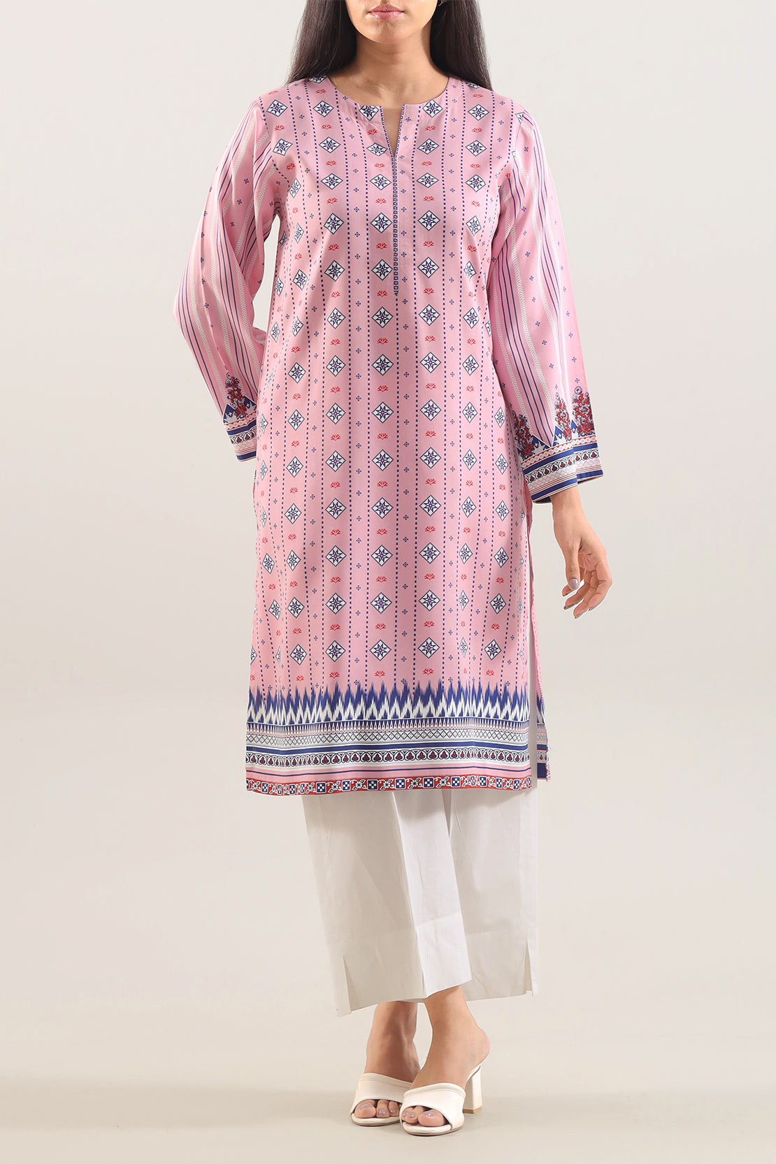 Printed Linen Stitched Shirt115351