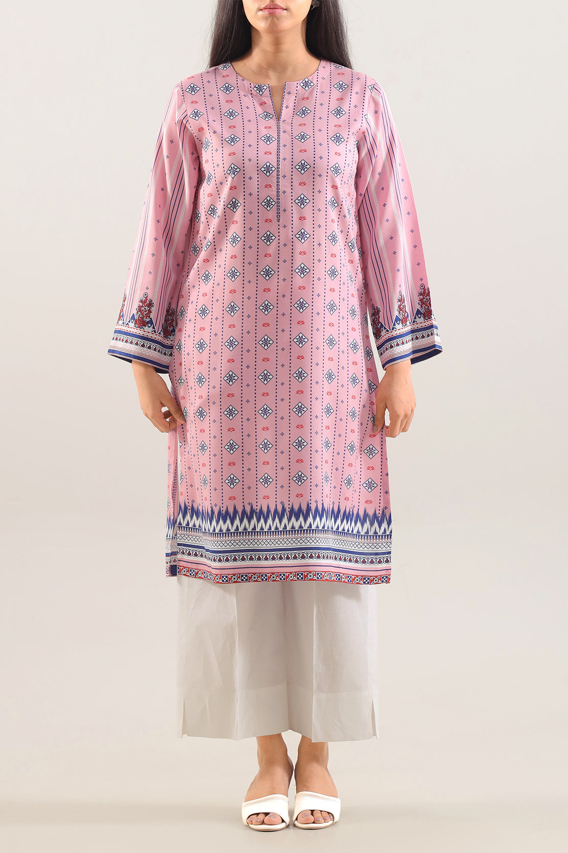 Printed Linen Stitched Shirt115351