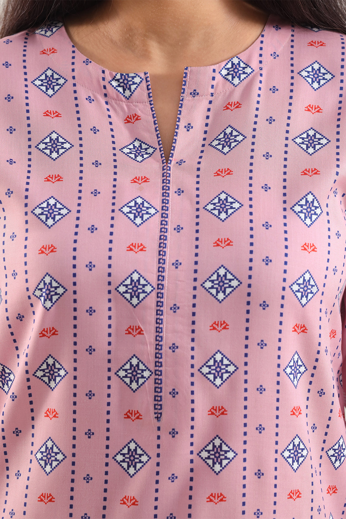 Printed Linen Stitched Shirt115351