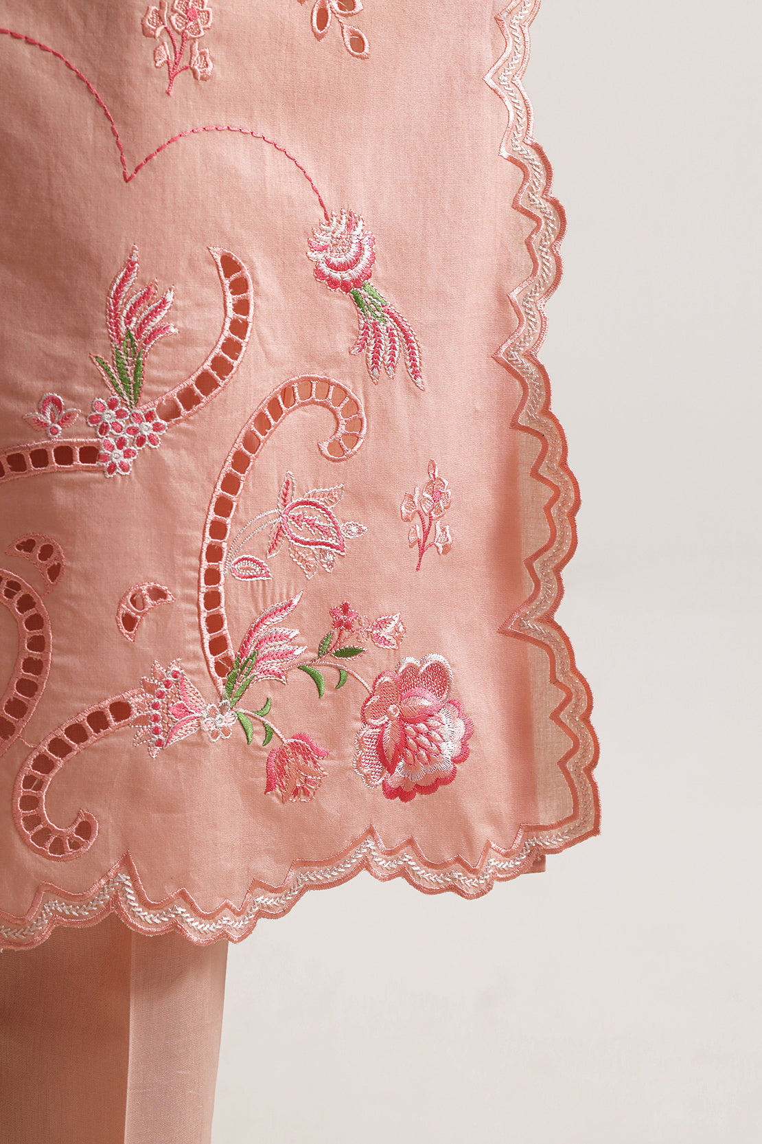 Solid Embroidered Cambric Stitched 2 Piece (Shirt/Trouser)124911