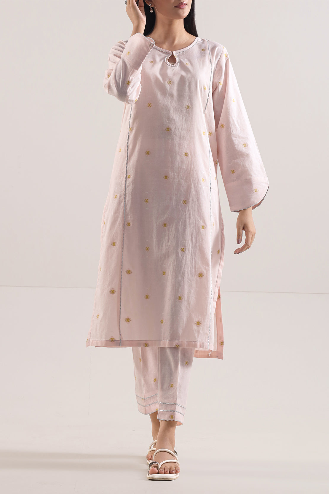 Cotton Jacquard Stitched 2 Piece (Shirt/Trouser)116896