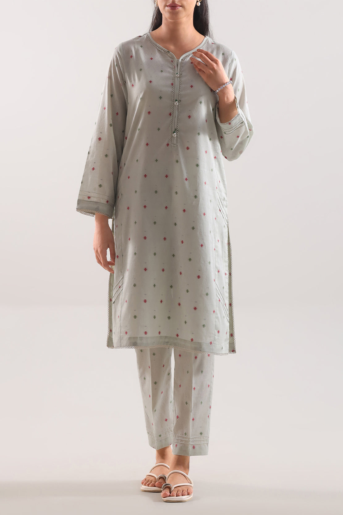 Cotton Jacquard Stitched 2 Piece (Shirt/Trouser)117215