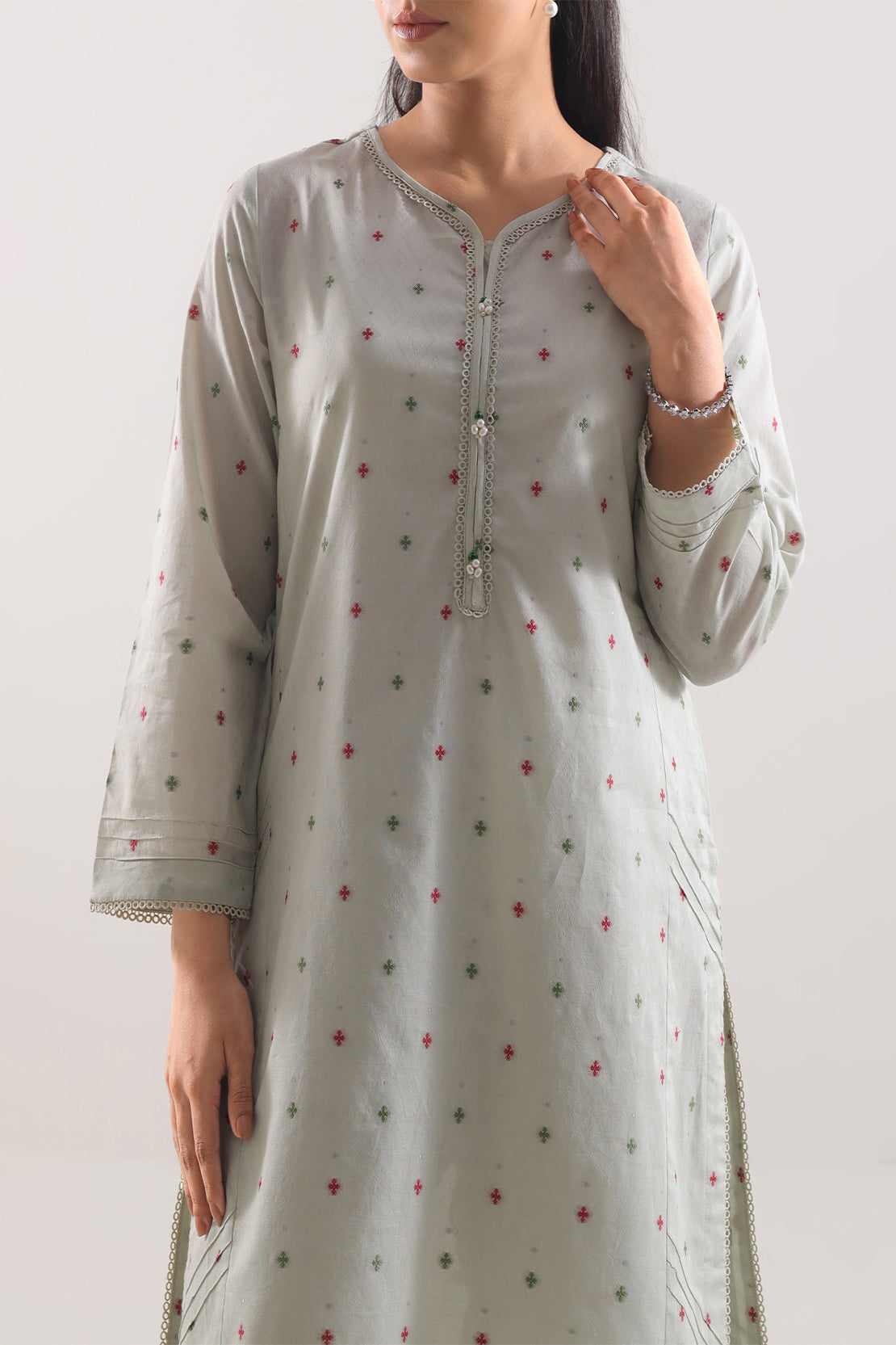 Cotton Jacquard Stitched 2 Piece (Shirt/Trouser)117215