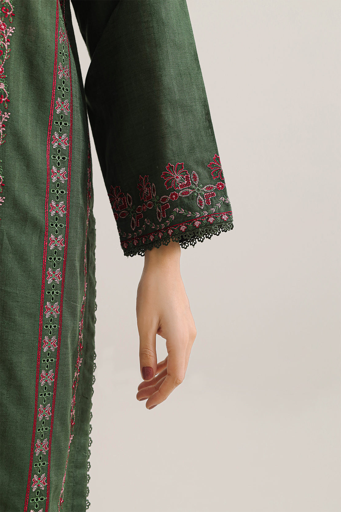 Luxury Pret Embroidered Slub Cotton Stitched 3 Piece124444