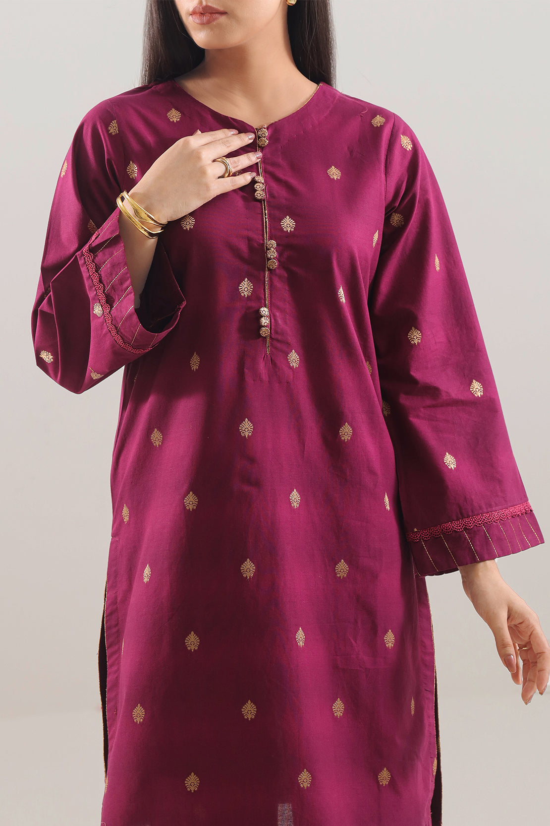 Cotton Jacquard Stitched 2 Piece (Shirt/Trouser)113791