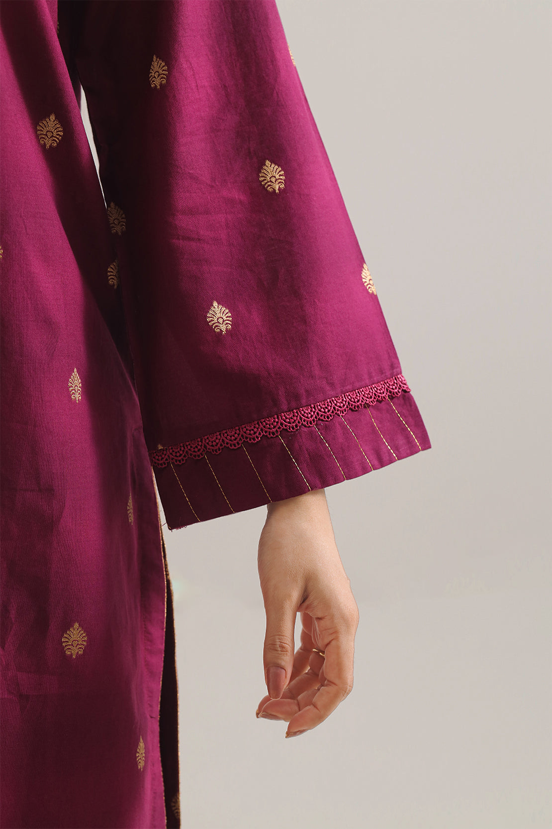 Cotton Jacquard Stitched 2 Piece (Shirt/Trouser)113791