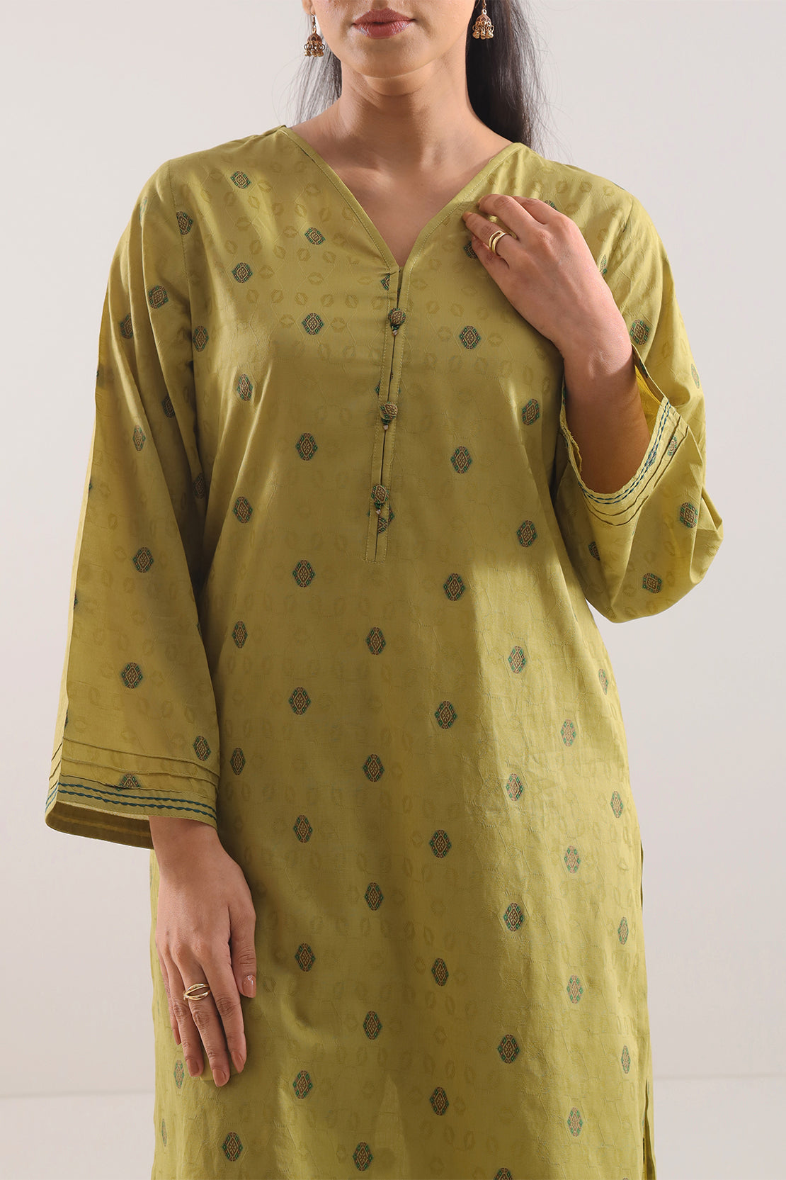 Cotton Jacquard Stitched 2 Piece (Shirt/Trouser)118265