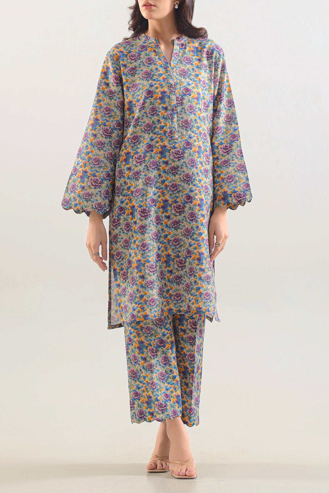 Printed Khaddar Stitched 2 Piece (Shirt/Trouser)126567