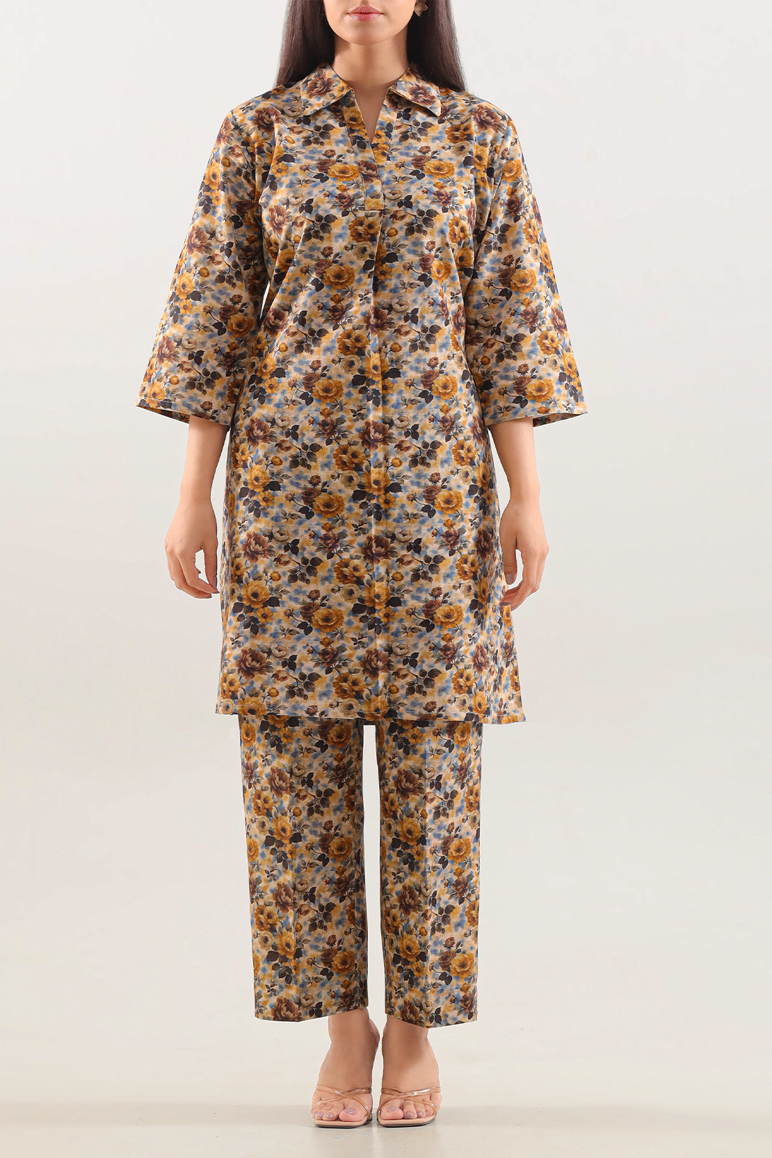 Printed Khaddar Stitched 2 Piece (Shirt/Trouser)126553