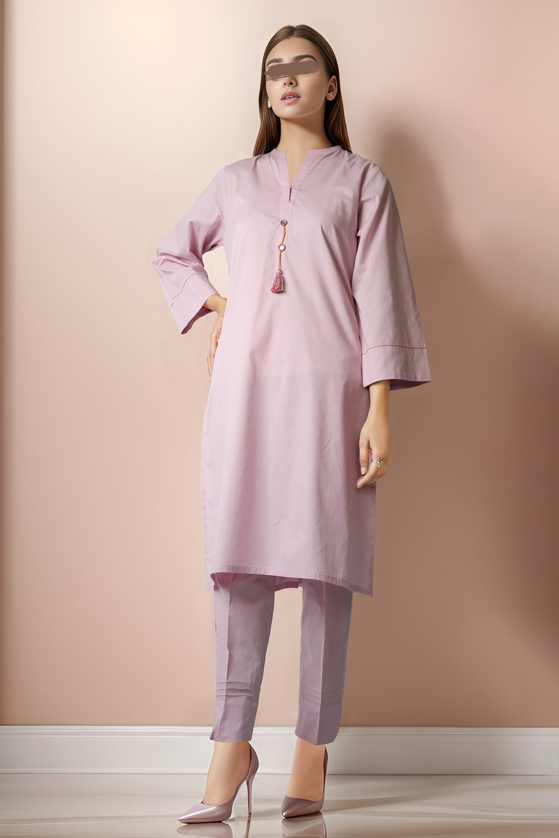 Solid Soft Raw Silk Stitched Shirt48967