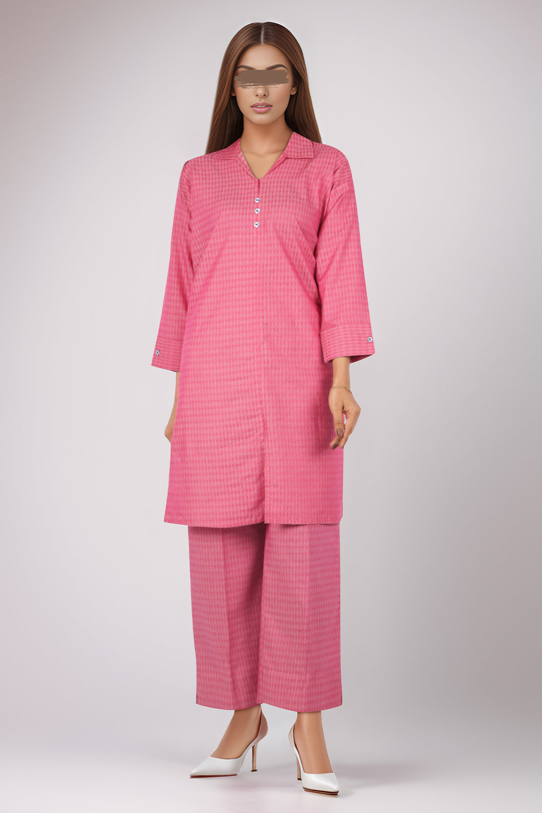 Cotton Jacquard Stitched 2 Piece (Shirt/Trouser)63554