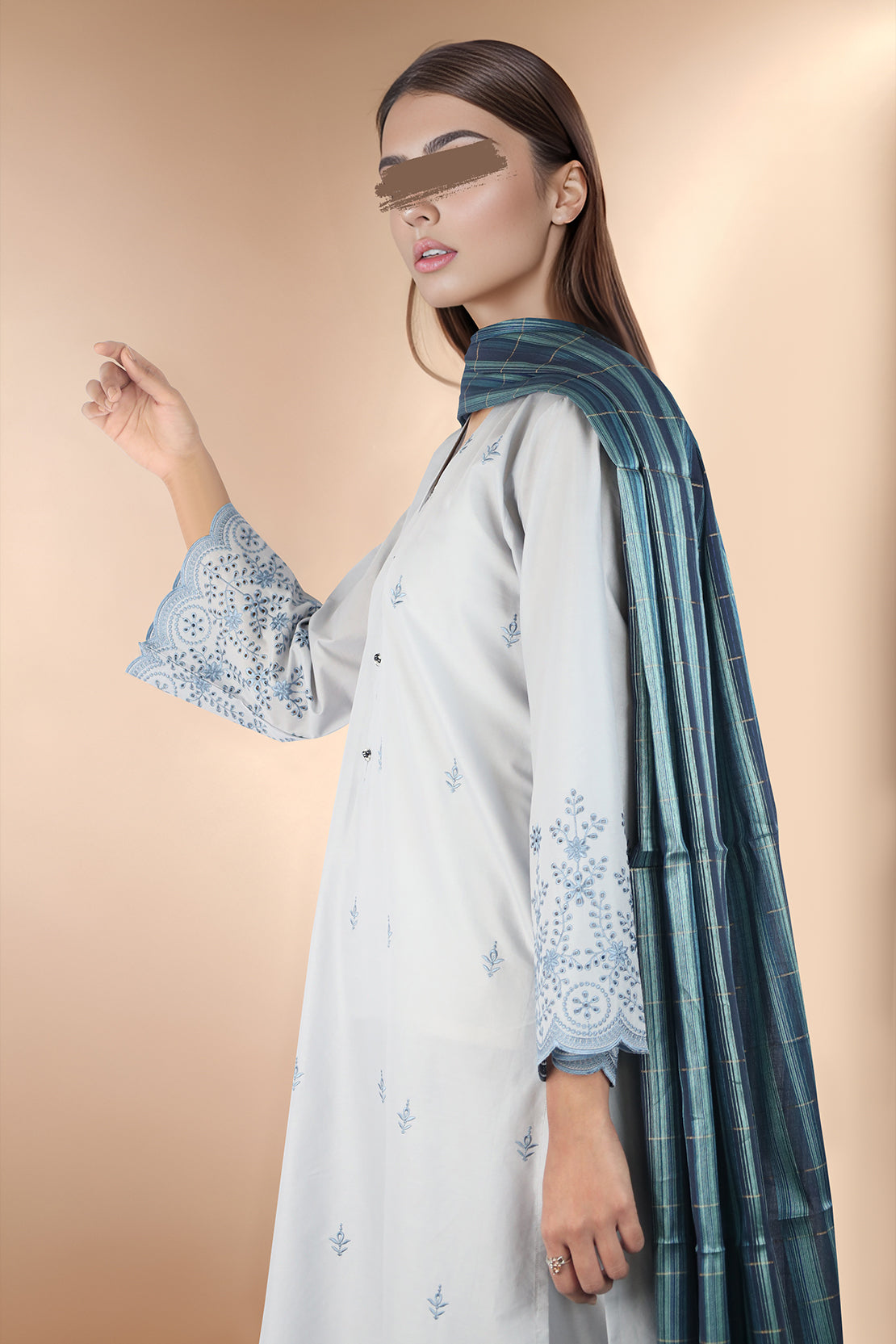 Solid Embroidered Cotton Stitched 2 Piece (Shirt/Trouser)48776