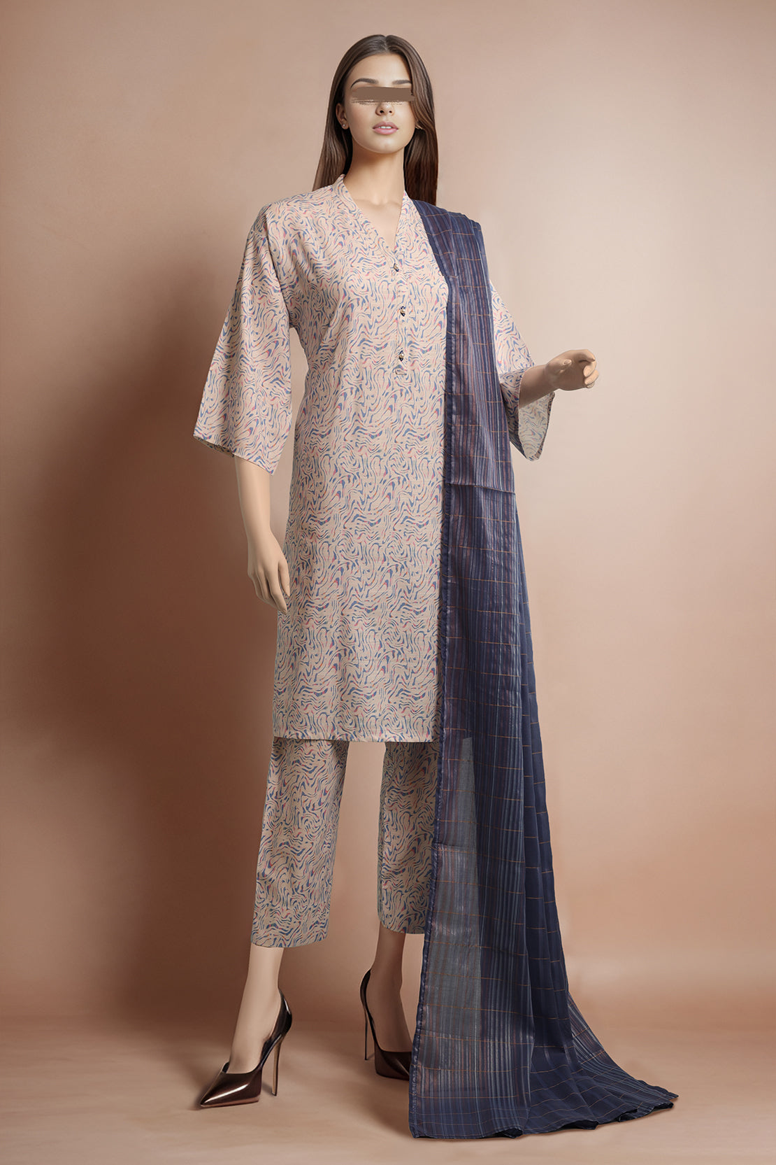 Printed Khaddar Stitched Shirt48454