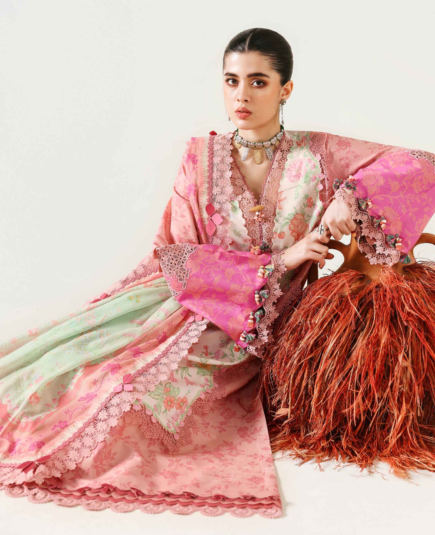 Embellished Dupatta (As Shown)